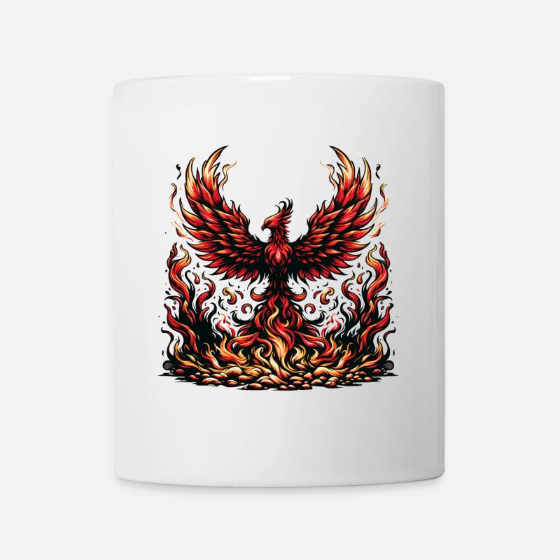 Ein majestätischer Phönix erhebt sich aus der Asche - Tasse - Weiß