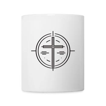 Christentum Glaube – Minimalistisches Kreuz - Tasse - Weiß - Vorne
