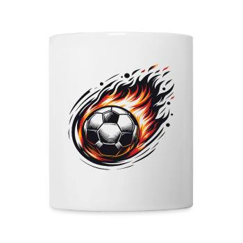 Un ballon de foot en feu - Mug blanc - blanc - Devant