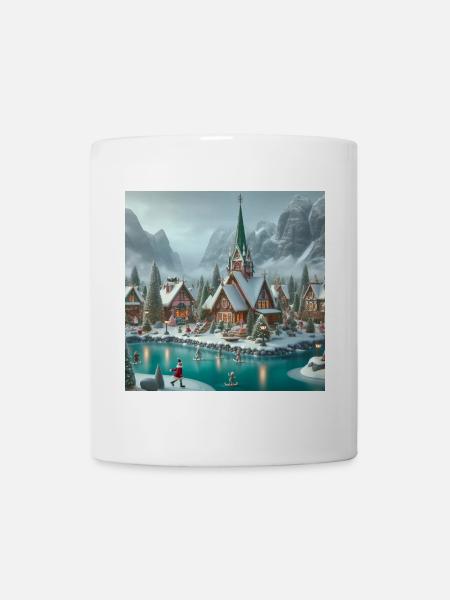 Scandinavian Christmas Village - Mug - white