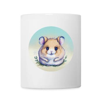 Niedlicher pastellfarbener Aquarellhamster - Tasse - Weiß - Vorne