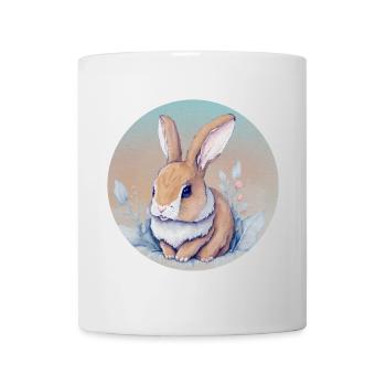 Pastel floral artistic bunny - Mug - white - Front