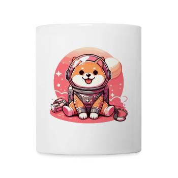 Shiba Inu Astronaute Aventurier - Mug blanc - blanc - Devant