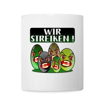 Streiken - Tasse - Weiß - Vorne