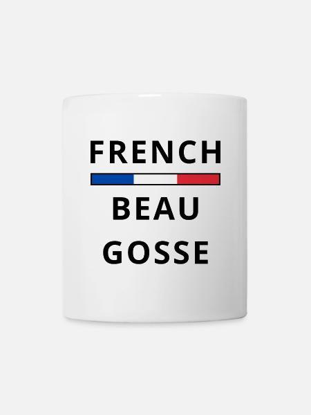 beau gosse Français . cadeau humour bel homme - Mug blanc - blanc