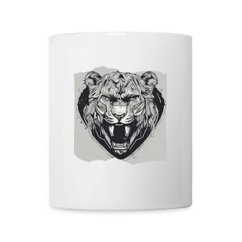 Roaring Majesty Lion Face Showing Teeth - Mug - white - Front