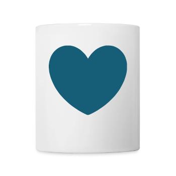 Coeur bleu Saint-Valentin - Mug blanc - blanc - Devant