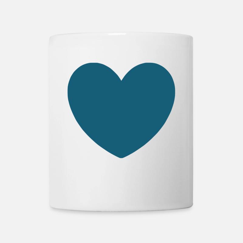 blaues Herz Valentinstag - Tasse - Weiß