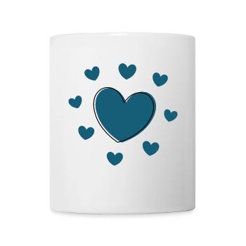 Coeur bleu Saint-Valentin - Mug blanc - blanc - Devant