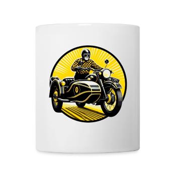 Conducteur de side-car au soleil - Mug blanc - blanc - Devant