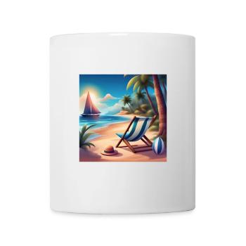 Urlaub am Meer, Sommerurlaub - Tasse - Weiß - Vorne