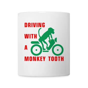 Driving with a monkey tooth - Affenzahn - Tasse - Weiß - Vorne