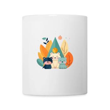Niedliche Bären mit Herbstmotiven - Tasse - Weiß - Vorne