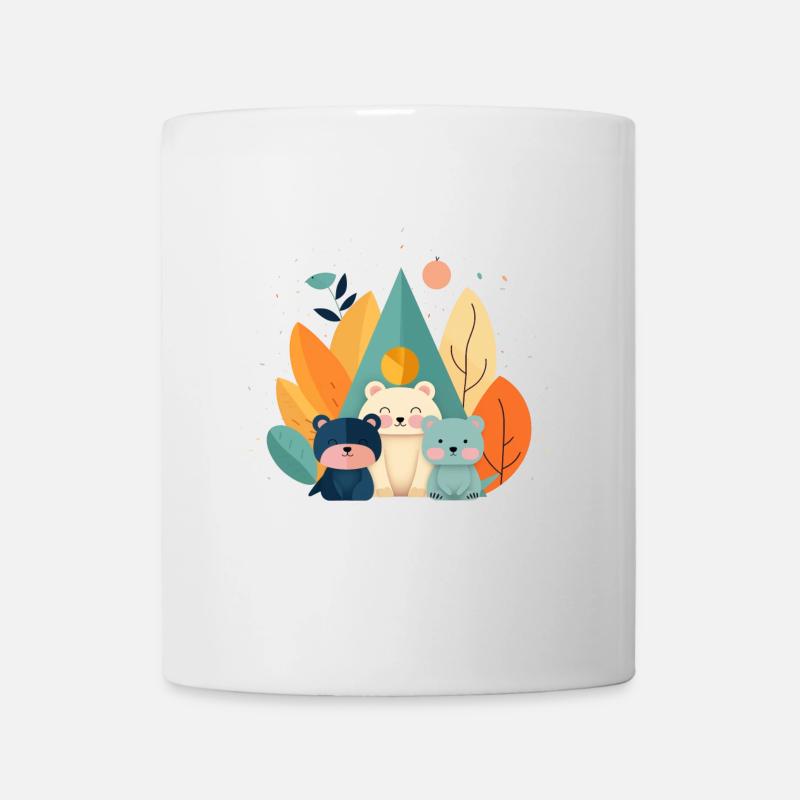 Ours mignons avec des motifs d’automne - Mug blanc - blanc