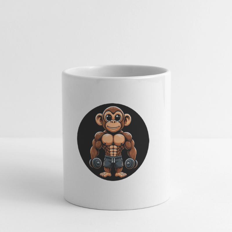 Affe Chimpanse Bodybuilder Training Tasse