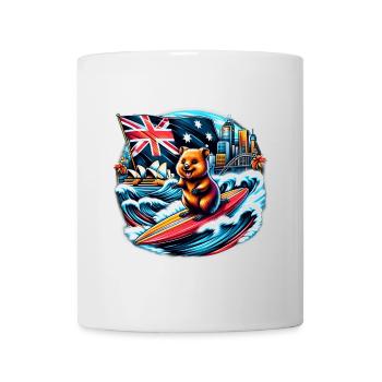 Design de surf australien Quokka - Mug blanc - blanc - Devant