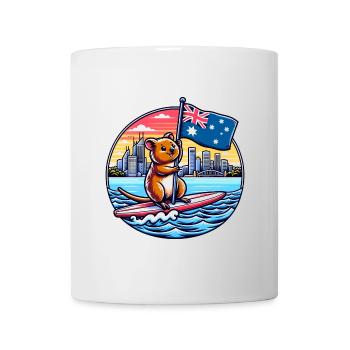 Design de surf australien Quokka - Mug blanc - blanc - Devant