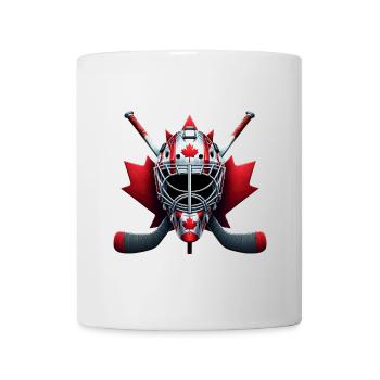 Dessin de hockey sur glace du Canada avec drapeau - Mug blanc - blanc - Devant
