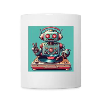 Platine vinyle robotisée - Mug blanc - blanc - Devant