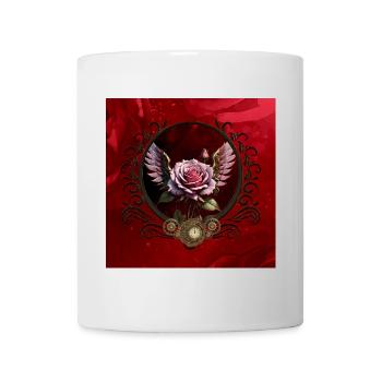 Magnifique rose steampunk avec des ailes. - Mug blanc - blanc - Devant