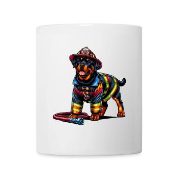 Conception du service d'incendie de Rottweiler - Mug blanc - blanc - Devant