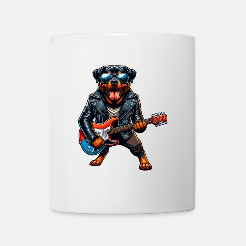 Rottweiler dog guitar design - Mug - white