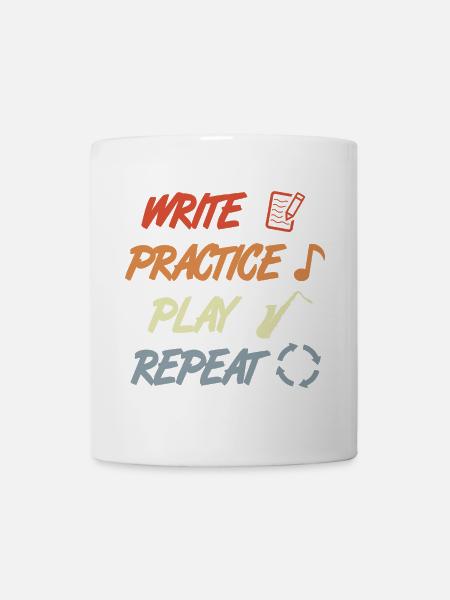 Write Practice Play Repeat - Tasse - Weiß