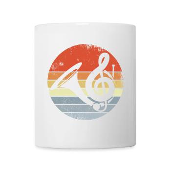 Waldhorn Skizze Vintage Look - Tasse - Weiß - Vorne