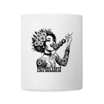 Schaschlik lecker Frau Tattoo Geschenk - Tasse - Weiß - Vorne