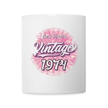 Vintage 1974 Pink Retro Design - Tasse - Weiß - Vorne
