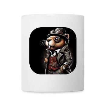 Beaver in Steampunk Outfit - Mug - white - Front