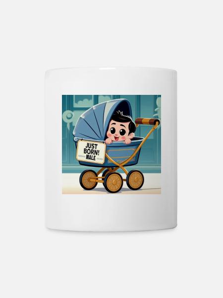 Gerade geborener Junge - Tasse - Weiß