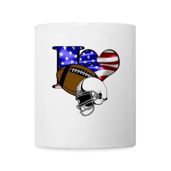 Drapeau du cœur du football américain - Mug blanc - blanc - Devant