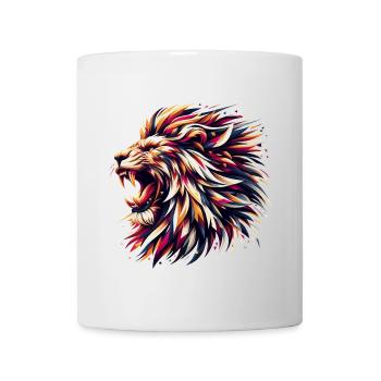 Lion rugit cadeau géométrique - Mug blanc - blanc - Devant