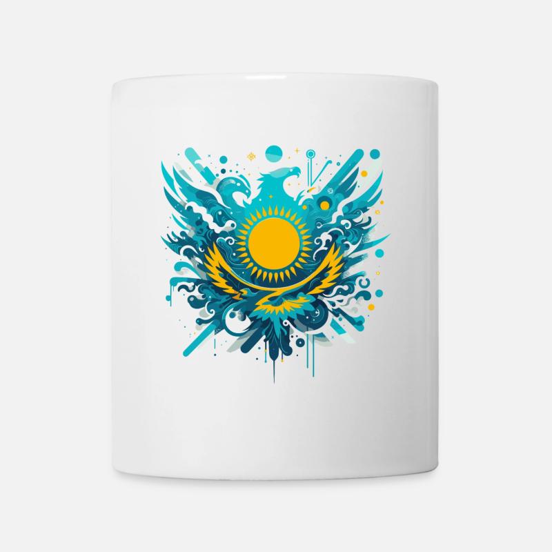 Kasachstan kunstvoll Geschenk - Tasse - Weiß
