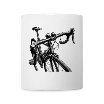 Rennrad Fahrrad Radsport Skizze schwarz weiss - Tasse - Weiß - Vorne