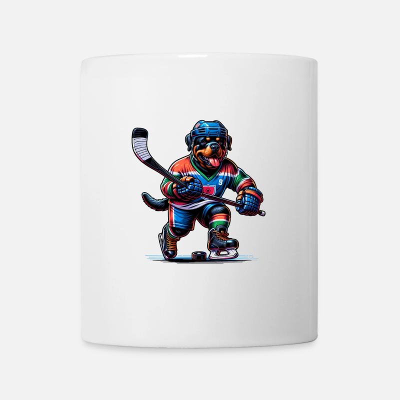 Rottweiler Eishockey Hund - Tasse - Weiß