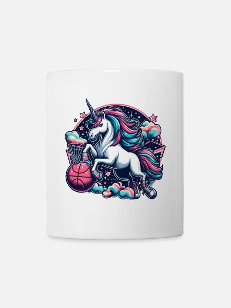 Basketball Einhorn Geschenk - Tasse - Weiß