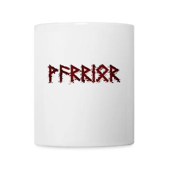 Lettrage guerrier Runes rouges - Mug blanc - blanc - Devant