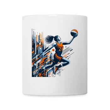 Frau Basketball Dunking Design - Tasse - Weiß - Vorne