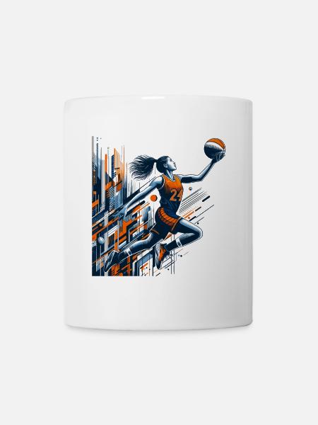 Conception de dunk de basket-ball femme - Mug blanc - blanc