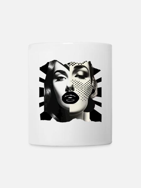 Collage de photos noir et blanc - Mug blanc - blanc