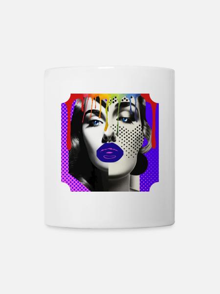 Bunte Pop-Art-Fotocollage - Tasse - Weiß