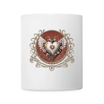 Wonderful and elegant steampunk heart with wings. - Mug - white - Front