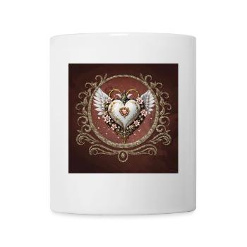 Wonderful and elegant steampunk heart with wings. - Mug - white - Front