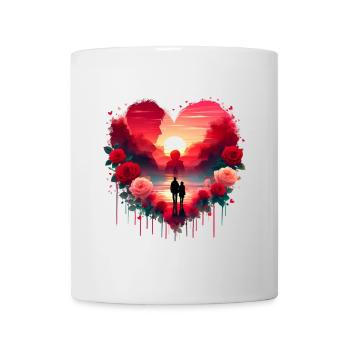 Romantic Sunset Heart Scene - Mug - white - Front