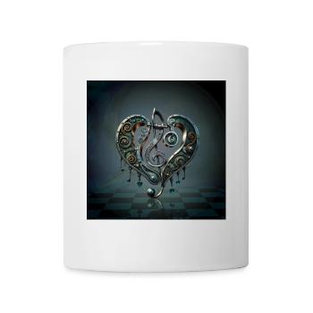 Coeur élégant avec clé dans le style steampunk. - Mug blanc - blanc - Devant