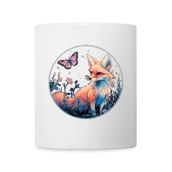 Renard avec papillon - Mug blanc - blanc - Devant
