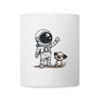 Mignon astronaute et chien dessin animé Design | Espace - Mug blanc - blanc - Devant