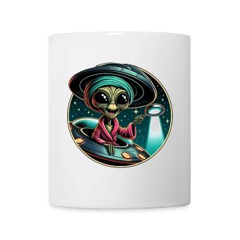 Außerirdischer Detektiv im UFO-Licht - Tasse - Weiß - Vorne